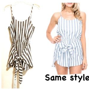 Hyfve Gray Stripe Romper Sz S